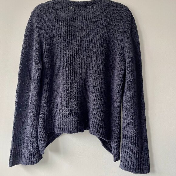 Per Una Navy Wool-Blend Cardigan with Snap Closure - Picture 5 of 9